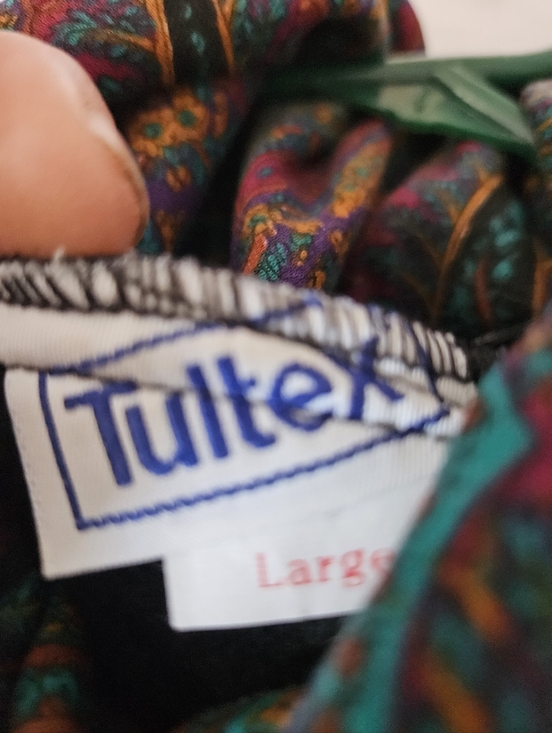 Tultex Black Sweater with Multicolor Paisley Yoke - Picture 3 of 4